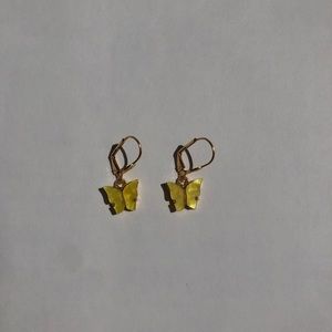 Yellow Butterfly Earrings